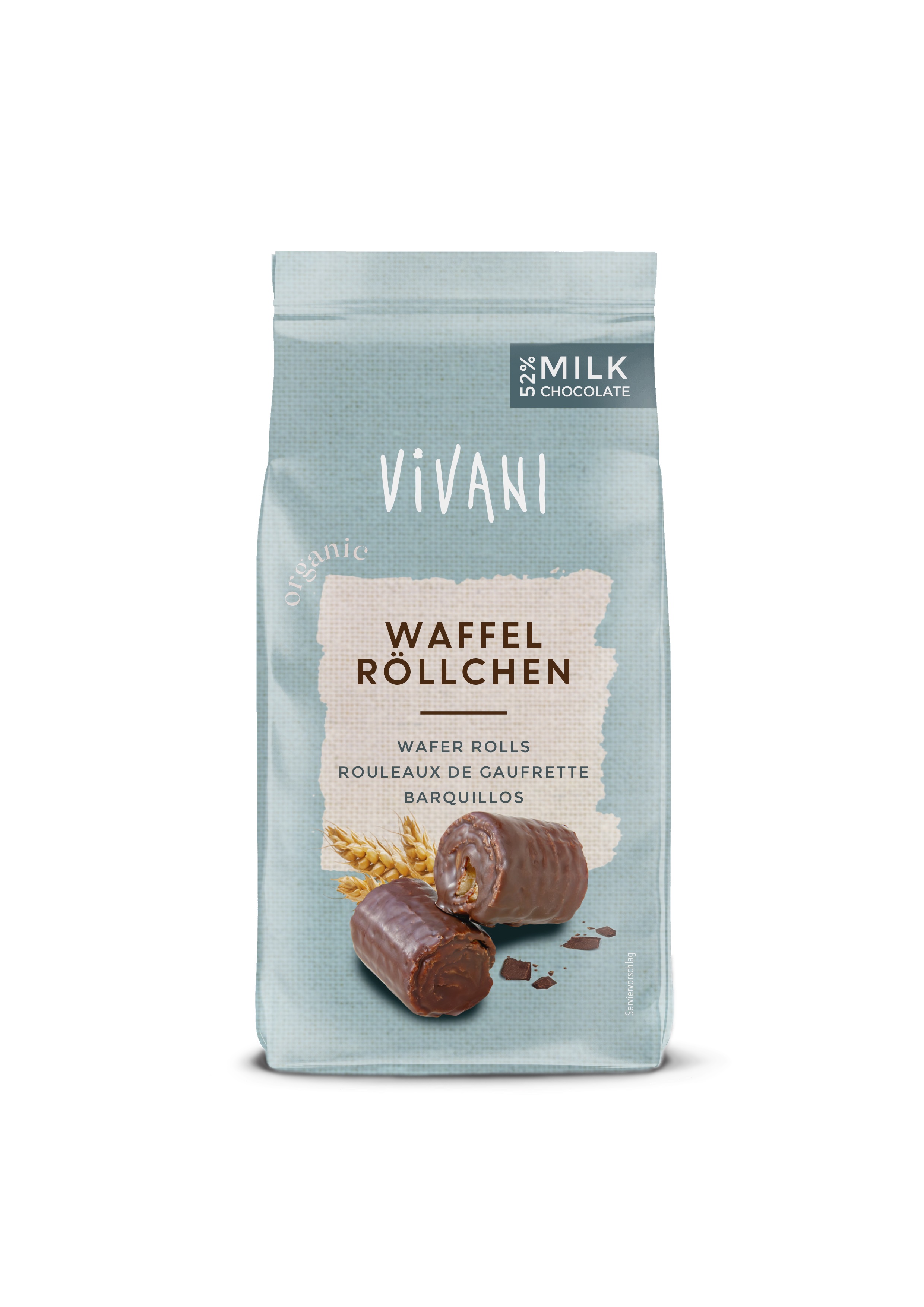 Vivani Wafer rolls melkchocolade bio 125g